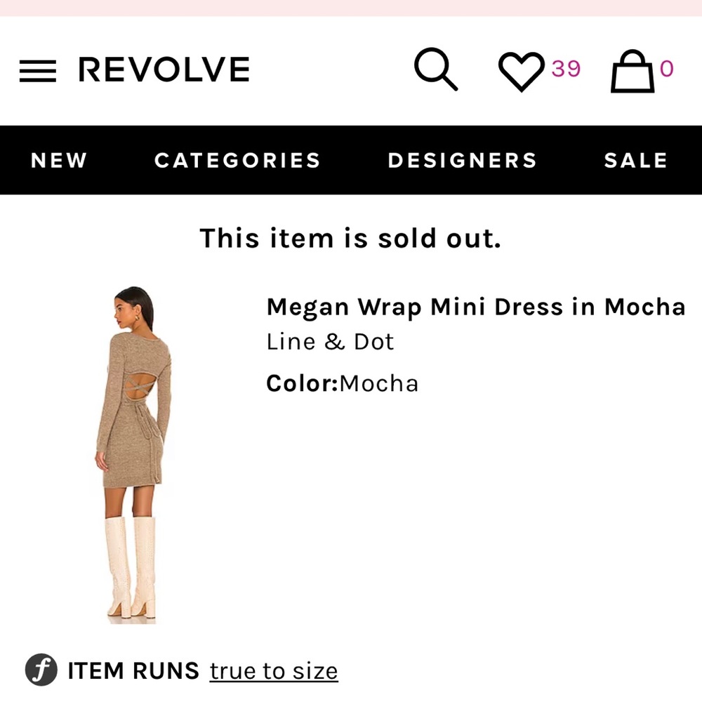 Megan Wrap Mini Dress in Mocha
Line & Dot
